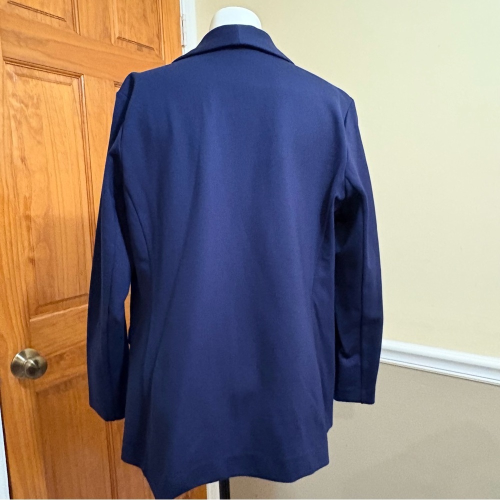 Set of Two Susan Graver Petite Tailored Classic Navy Blue Blazer/Pants Sz L - Picture 3 of 11